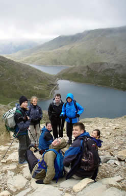 3 Peaks team below Snowdon summit - Leg 1