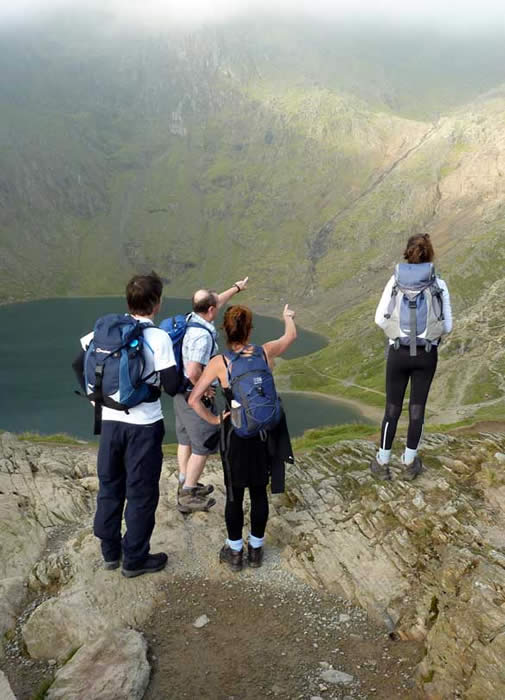 Ovelooking the lake at the bottom of Snowdon