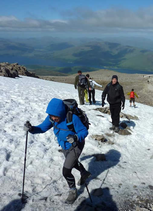 Snow covers the highest points on Ben Nevis during most parts of the year
